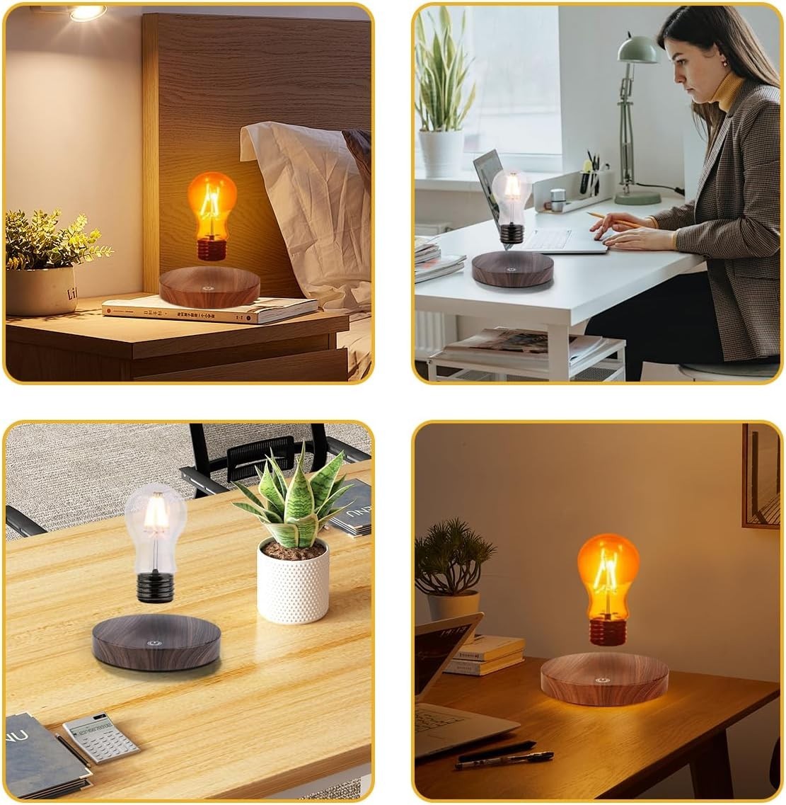 Levitating LED Bulb Lamp, Magnetic Floating Touch Desk Light 10cm