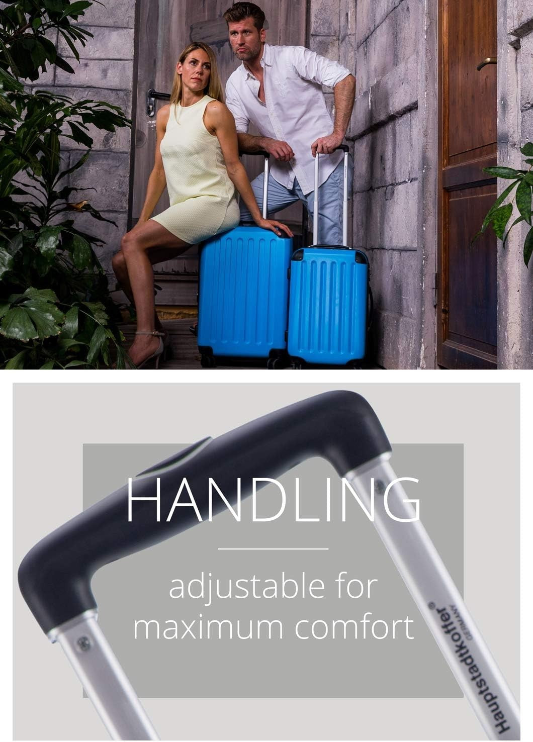 55cm Cabin Suitcase Hard Shell Lightweight ABS Spinner Carry On Luggage 42L