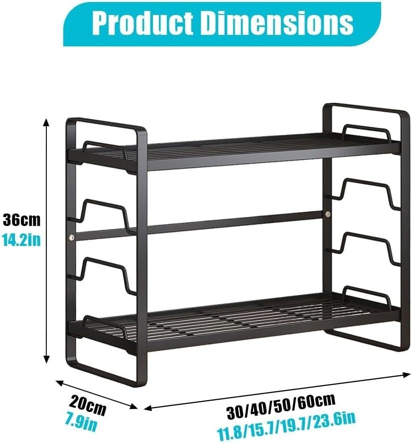Adjustable Metal Desk Hutch Organizer | White 2-Tier Desktop Shelf 40cm