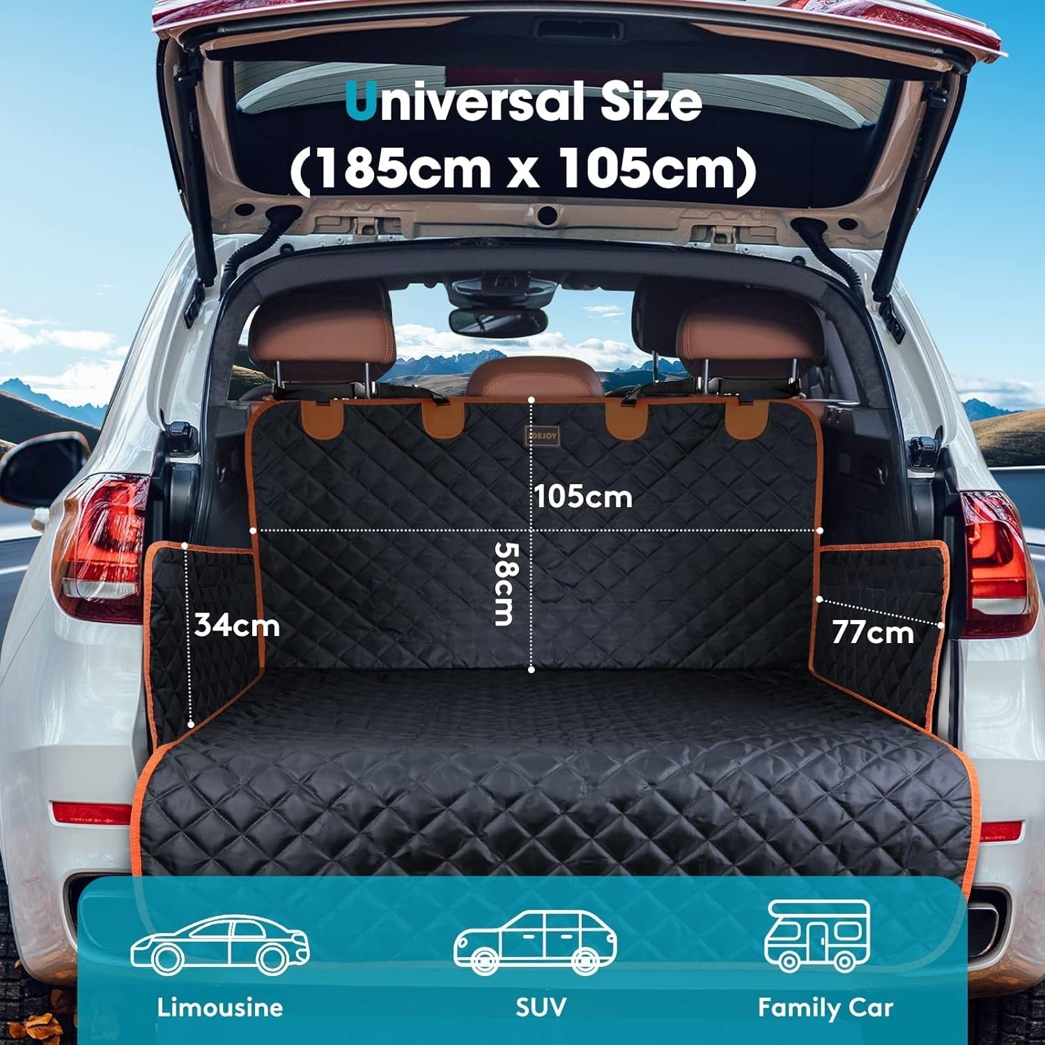 Dog Car Boot Protector Non Slip Trunk Liner SUV Cargo Cover Black