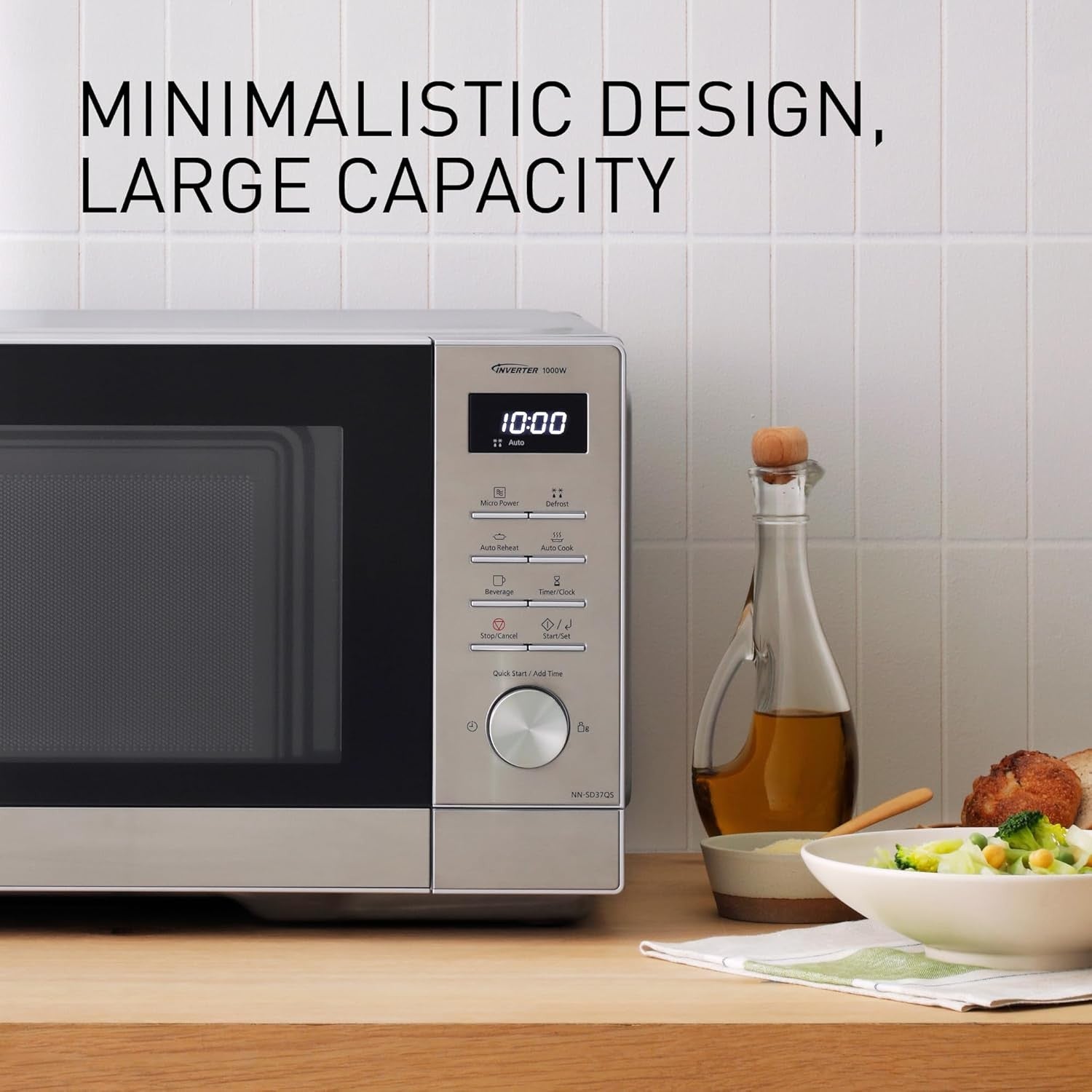 Panasonic 29L 1000W Solo Microwave 11 Auto Programmes Silver Stainless
