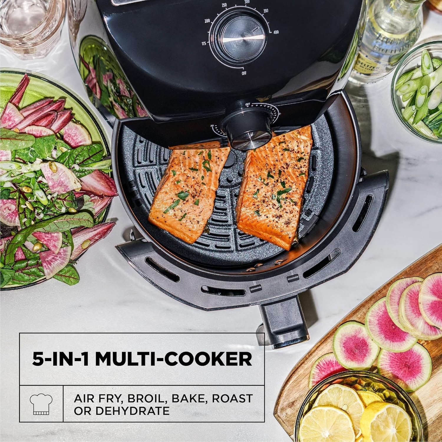 3.5L Manual Air Fryer | Fast Pre-Heat Healthy Cooking | 5-in-1 Multi Cooker