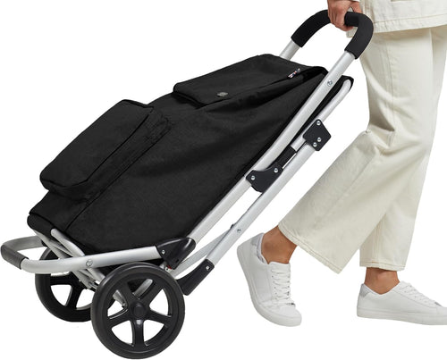 Shopping Trolley with Seat Lightweight Aluminium Wheeled Cart