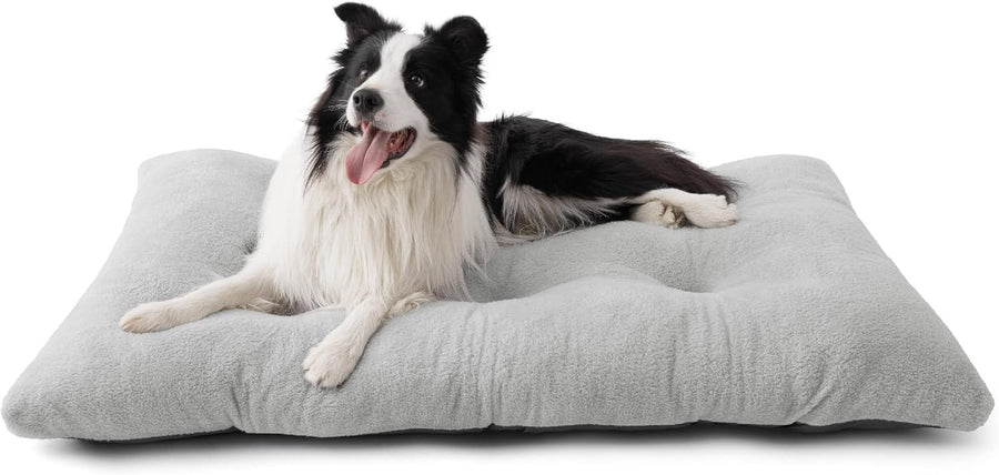 XL Dog Crate Bed 104x69cm Washable Calming Mattress Light Grey