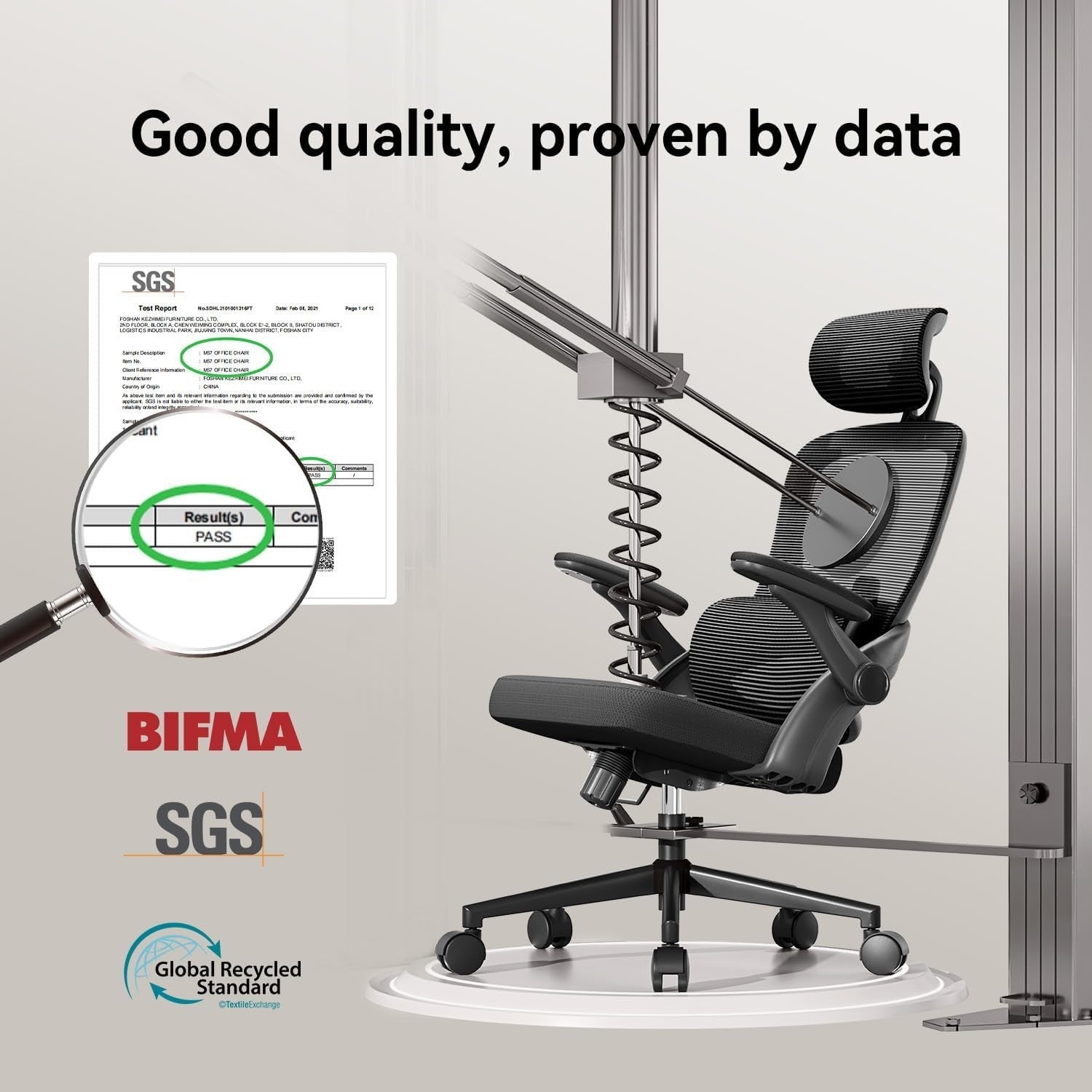 Oversized Ergonomic Office Chair Tall People Adjustable Mesh Lumbar Flip-Up Arms