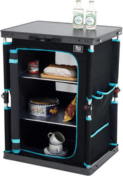 Folding Camping Kitchen Cupboard 3-Shelf Unit Storage Table 30kg