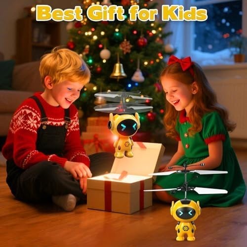 Hand Sensing Robot Drone for Kids 3+, LED Lights, USB Charging Toy