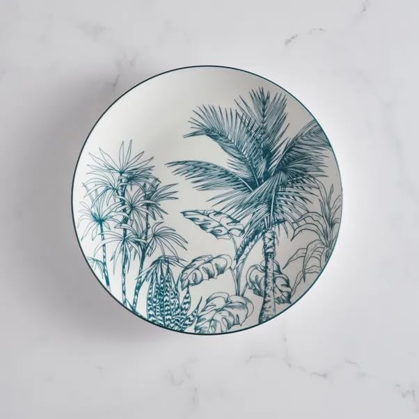 12pc Porcelain Dinner Set Tree Design Plates Bowls Microwave Safe