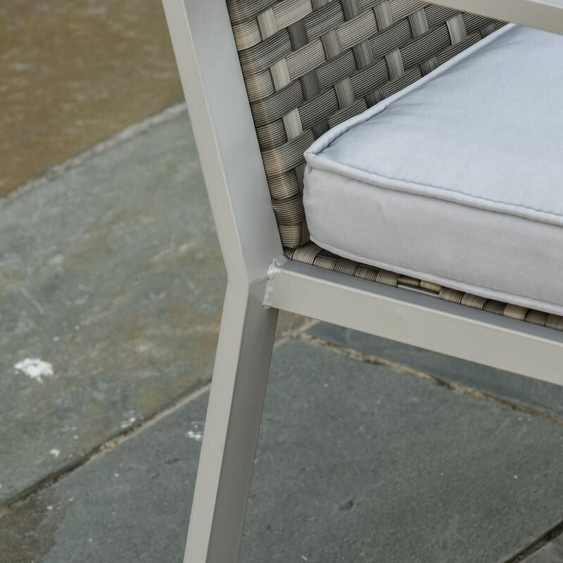 4 Seater Rattan Garden Furniture Set Sofa Chairs Coffee Table Grey Patio