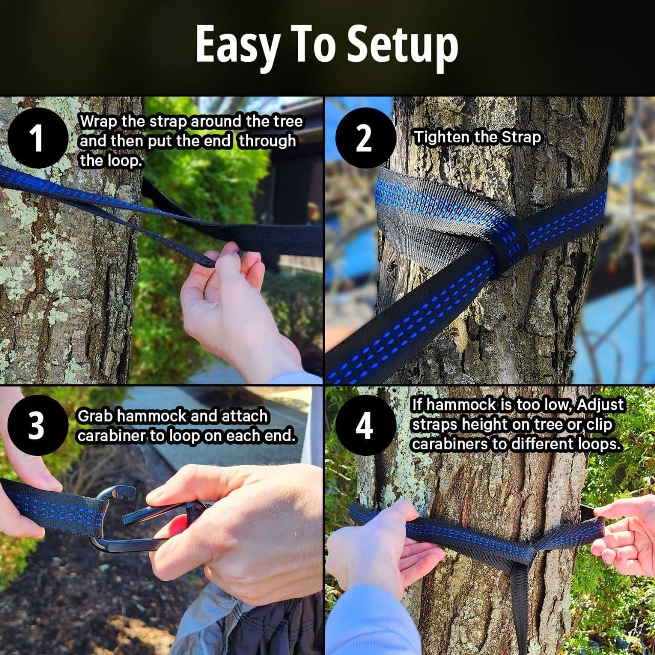 Single Camping Hammock | 108"x54" 400lb Portable Outdoor Travel Hammock