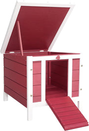 Outdoor Rabbit Hutch Small Guinea Pig House Openable Roof Wooden Cage