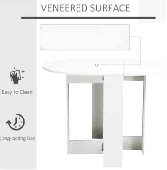 Space-Saving Drop Leaf Dining Table Small Oval Folding Compact Modern