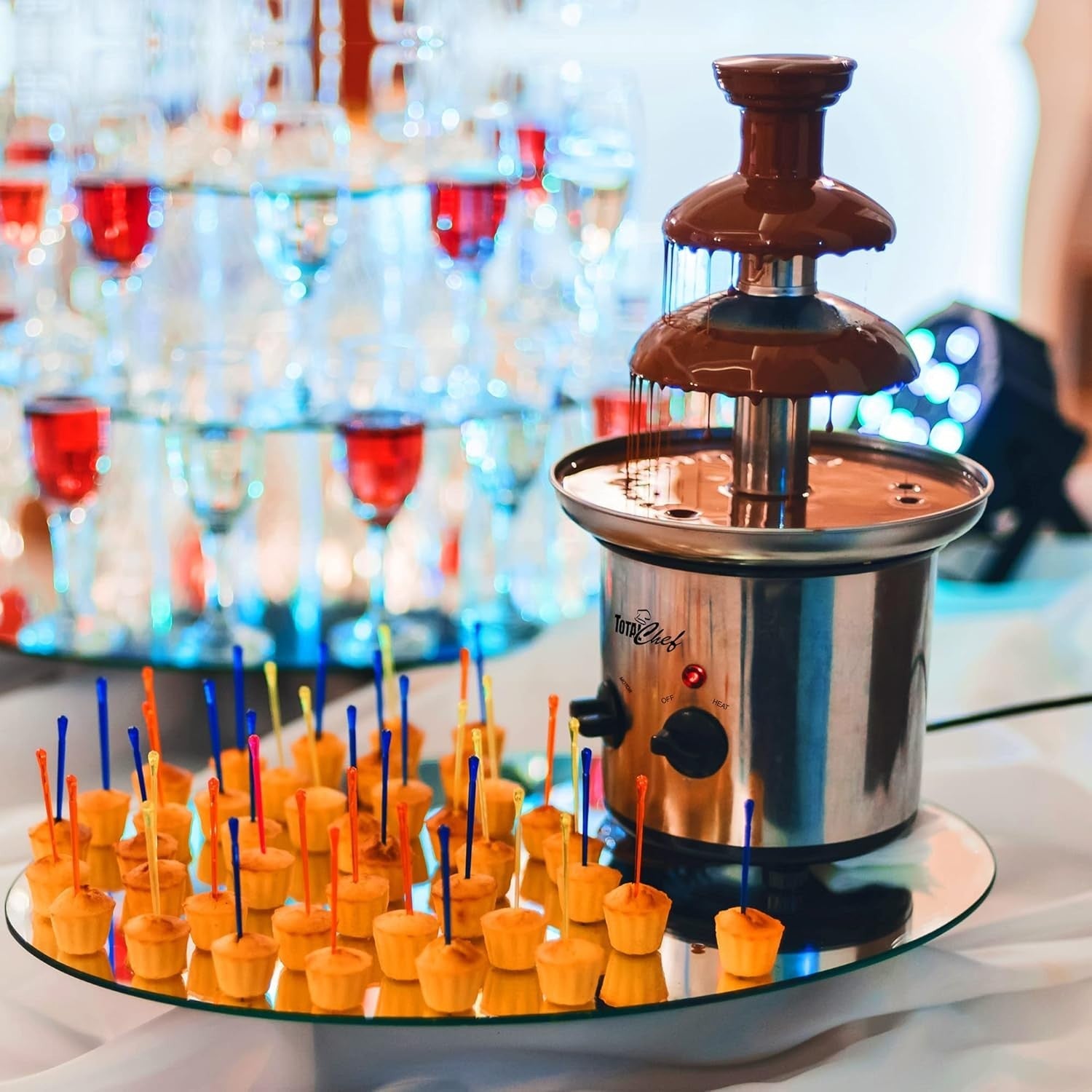 3 Tier Chocolate Fountain Fondue Machine 680g Electric Party Melter