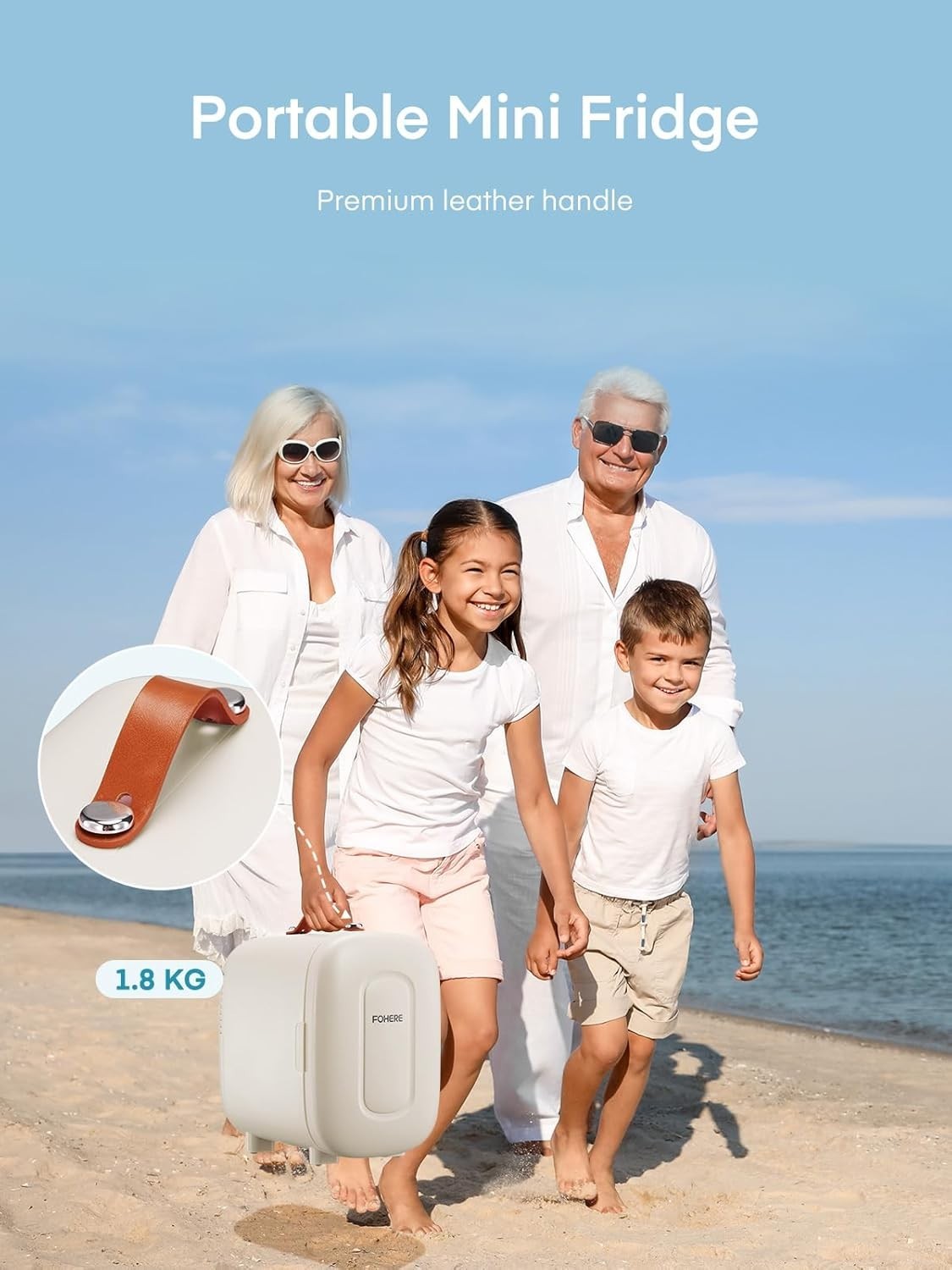 Portable 5L Mini Fridge Small Cooler for Office Bedroom Car Travel White