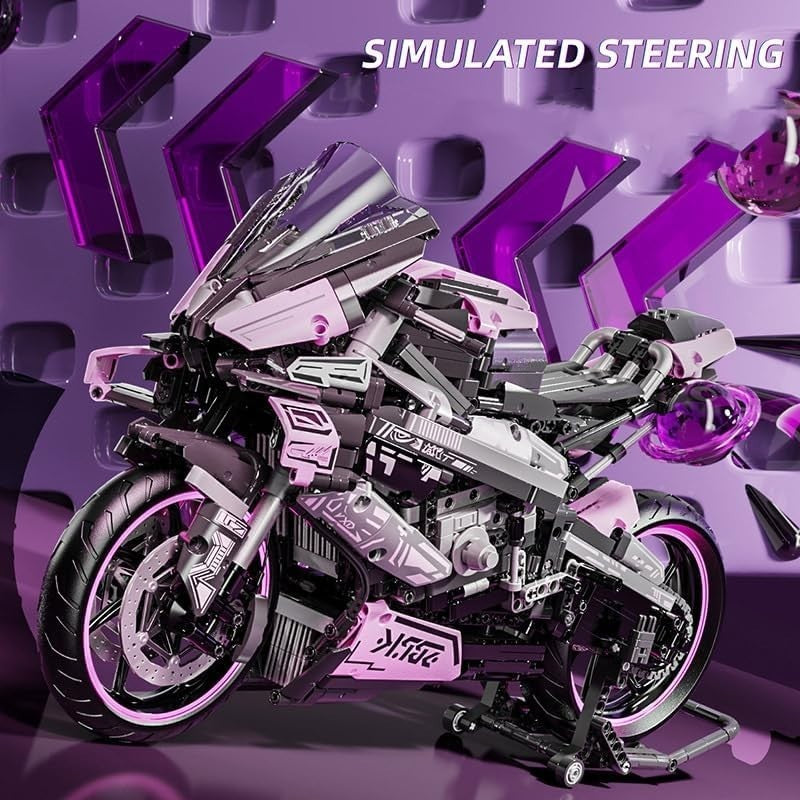 1920PCS Motorcycle Building Blocks Set | Realistic Design & Display Stand