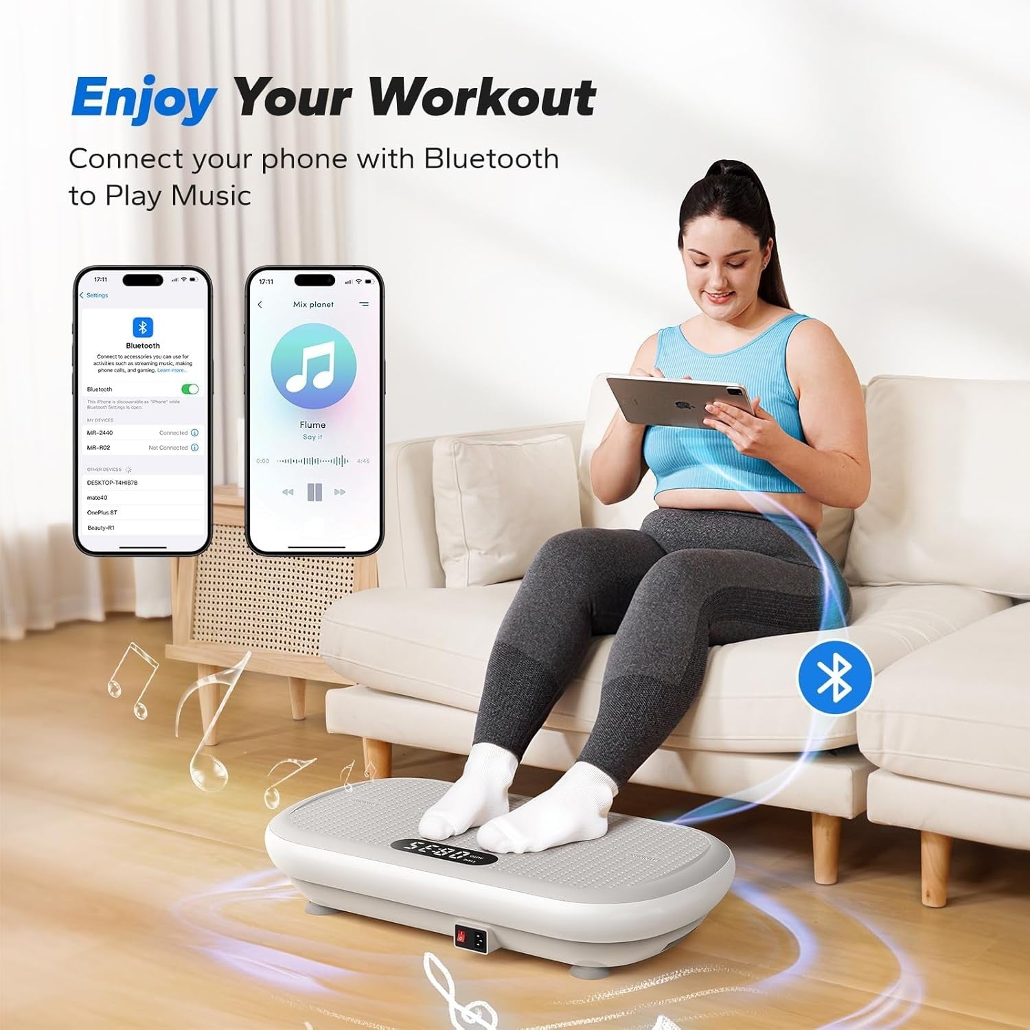 Large Amplitude Vibration Plate Exercise Machine 200KG Bluetooth Body Shaper