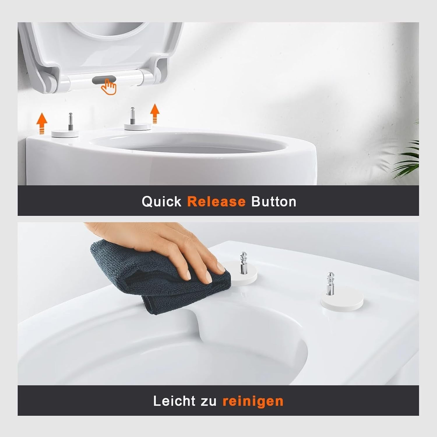 Universal Oval Toilet Seat Soft Close Quick Release White Heavy Duty 150kg