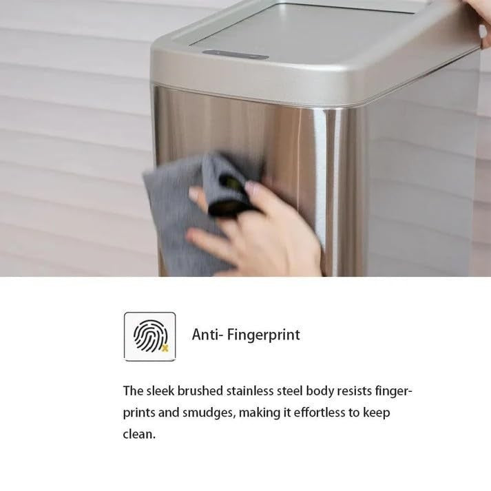 50L Touchless Kitchen Bin | Automatic Sensor Trash Can Black Steel
