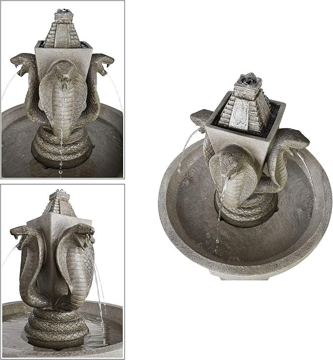 Elegant Stone Fountain Bird Bath – Classic Outdoor Cascade Water Feature