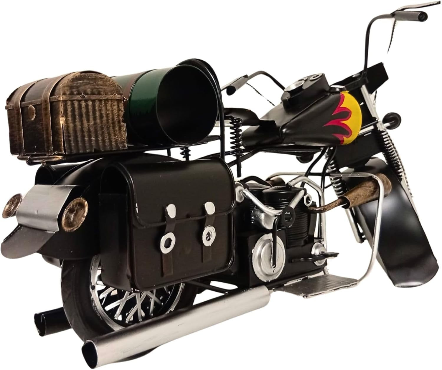 Vintage Motorcycle Model with Authentic Details & Classic Display Design
