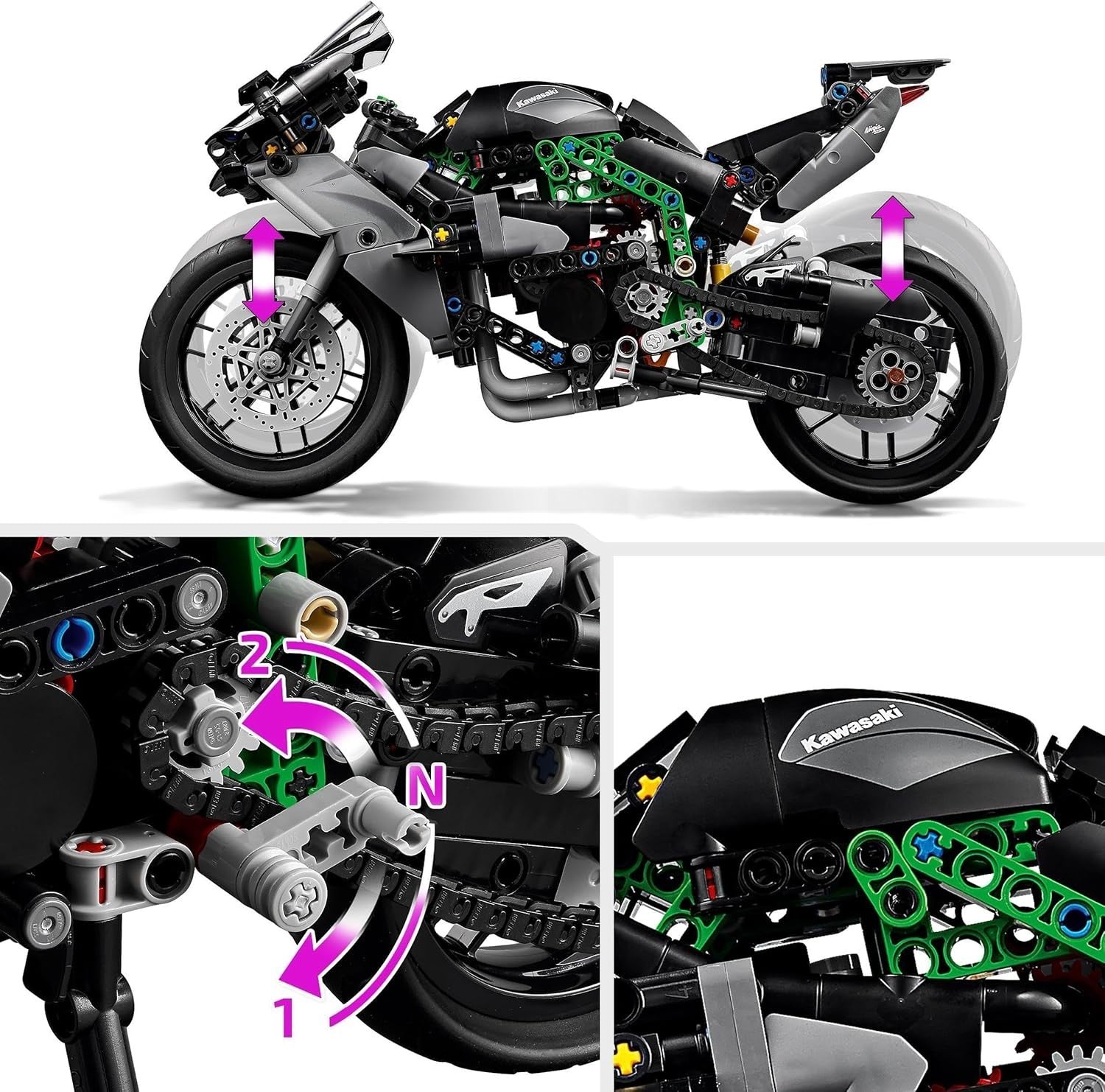 643PCS Motorbike Model Kit | 2-Speed Gearbox | Realistic Build for Kids 10+