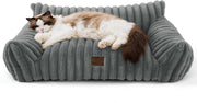 Orthopedic Dog Sofa Bed Washable Faux Fur Pet Couch 76cm Non Slip