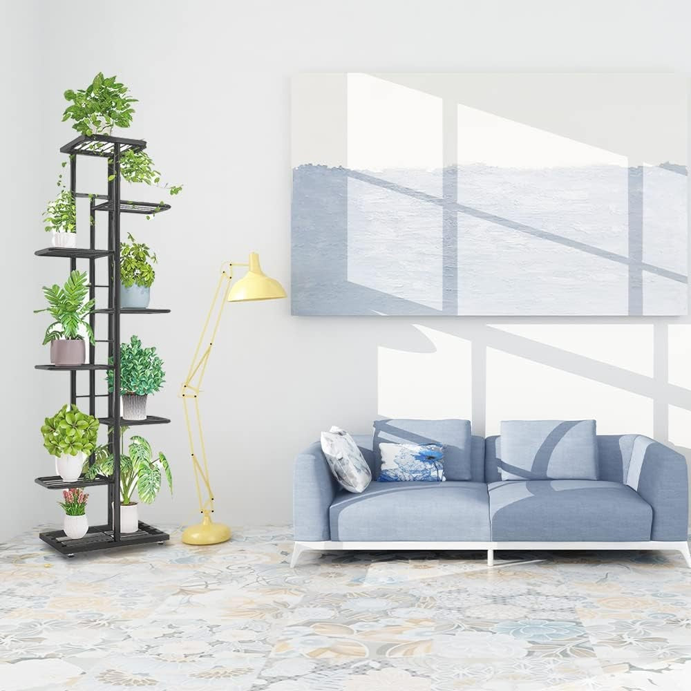 8 Tier Metal Tall Plant Stand Indoor Outdoor Flower Pot Display Rack