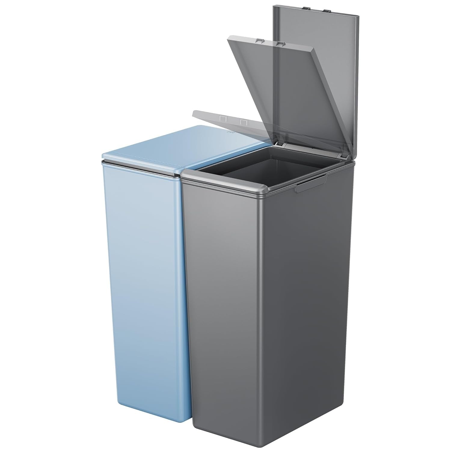 80L Double Kitchen Recycling Bin 2x40L Touch Lid Slim Dual Colour