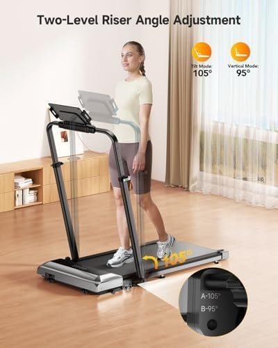6-in-1 Folding Incline Treadmill 12KM/H Home Office Compact Walking Pad