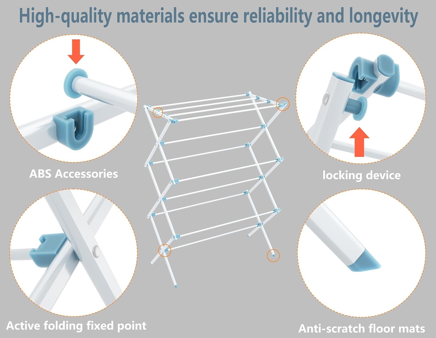 3 Tier Foldable Clothes Airer Heavy Duty Laundry Drying Rack Indoor