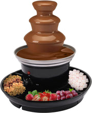 Electric Chocolate Fountain 3 Tier Fondue Set Fruit Tray Forks 40W