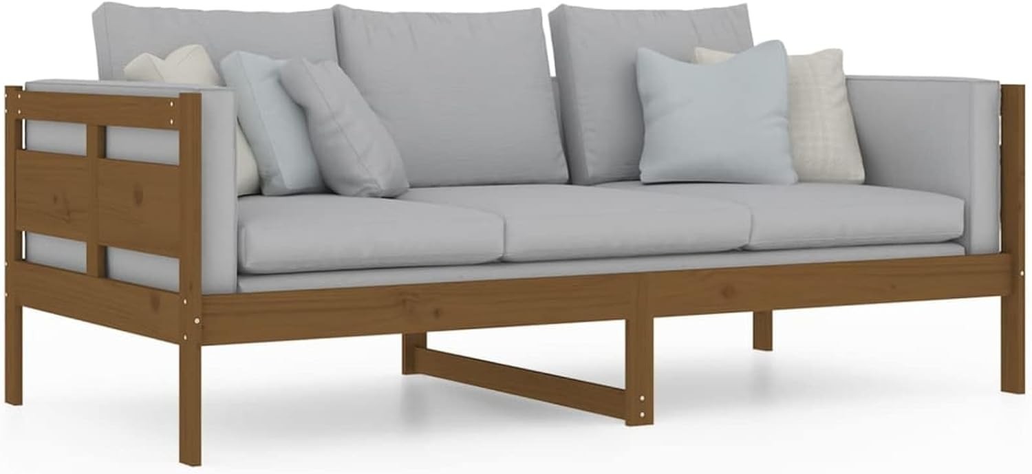 Solid Pine Wood Daybed Sofa Bed 90x190cm | Rustic Guest Bed for Indoor/Outdoor