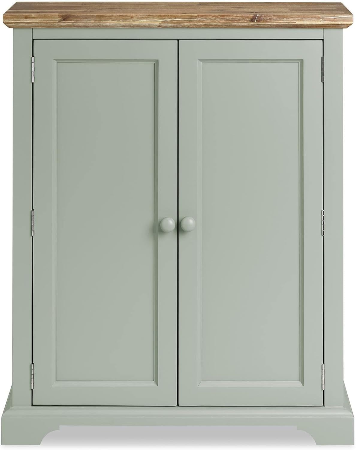Sage Green Wooden Shoe Cabinet with Adjustable Shelves & Airflow Doors
