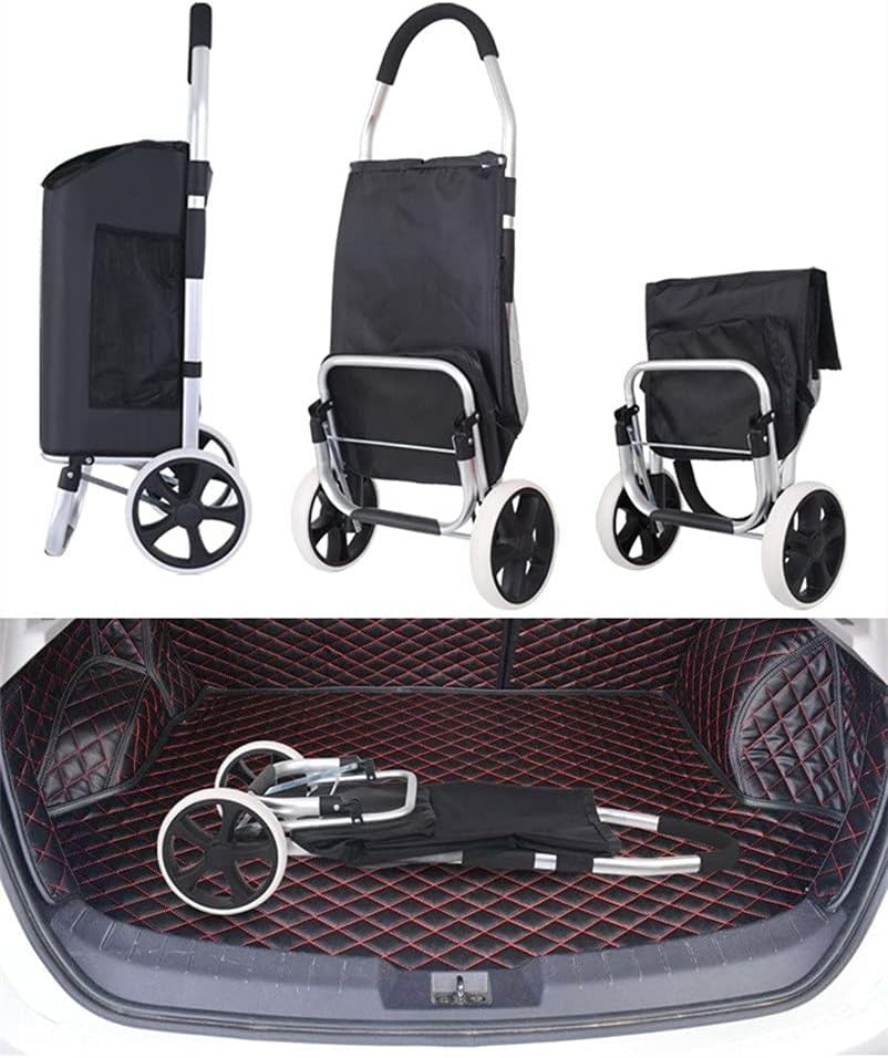 Foldable Shopping Trolley Cart 48L Waterproof Grocery Bag Wheels Handle