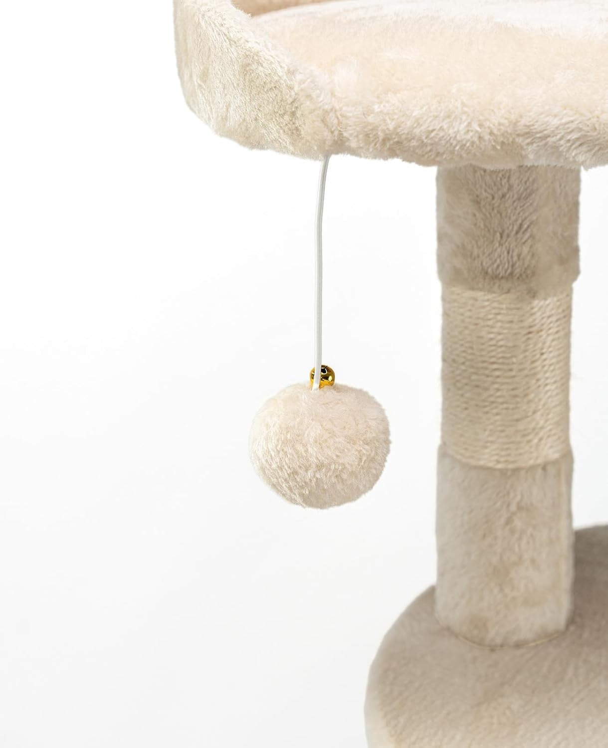Cat Tree Scratching Post 112cm with Condo Sisal Rope Beige Tower