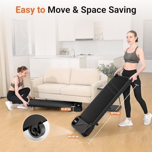 Under Desk Walking Pad 2.5HP Quiet Compact Treadmill 6km/h Portable Fitness