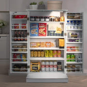 LED Pantry Cabinet Freestanding Storage Cupboard with Motion Sensor Light