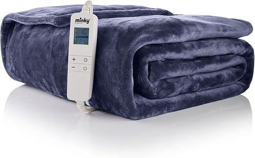 Electric Heated Throw Blanket 180x135cm 10 Heat Settings Washable Navy