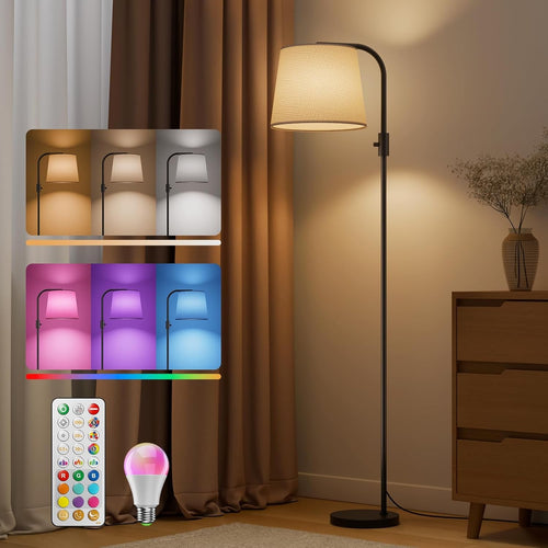 Arc LED Floor Lamp Dimmable RGB Colour Changing Remote Tall Reading Light