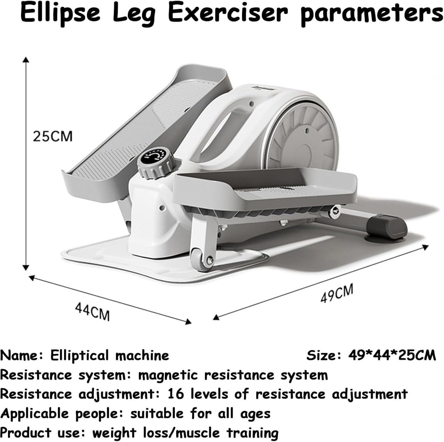 Elliptical Cross Trainer Home Gym 16-Level Magnetic Resistance Seated & Standing