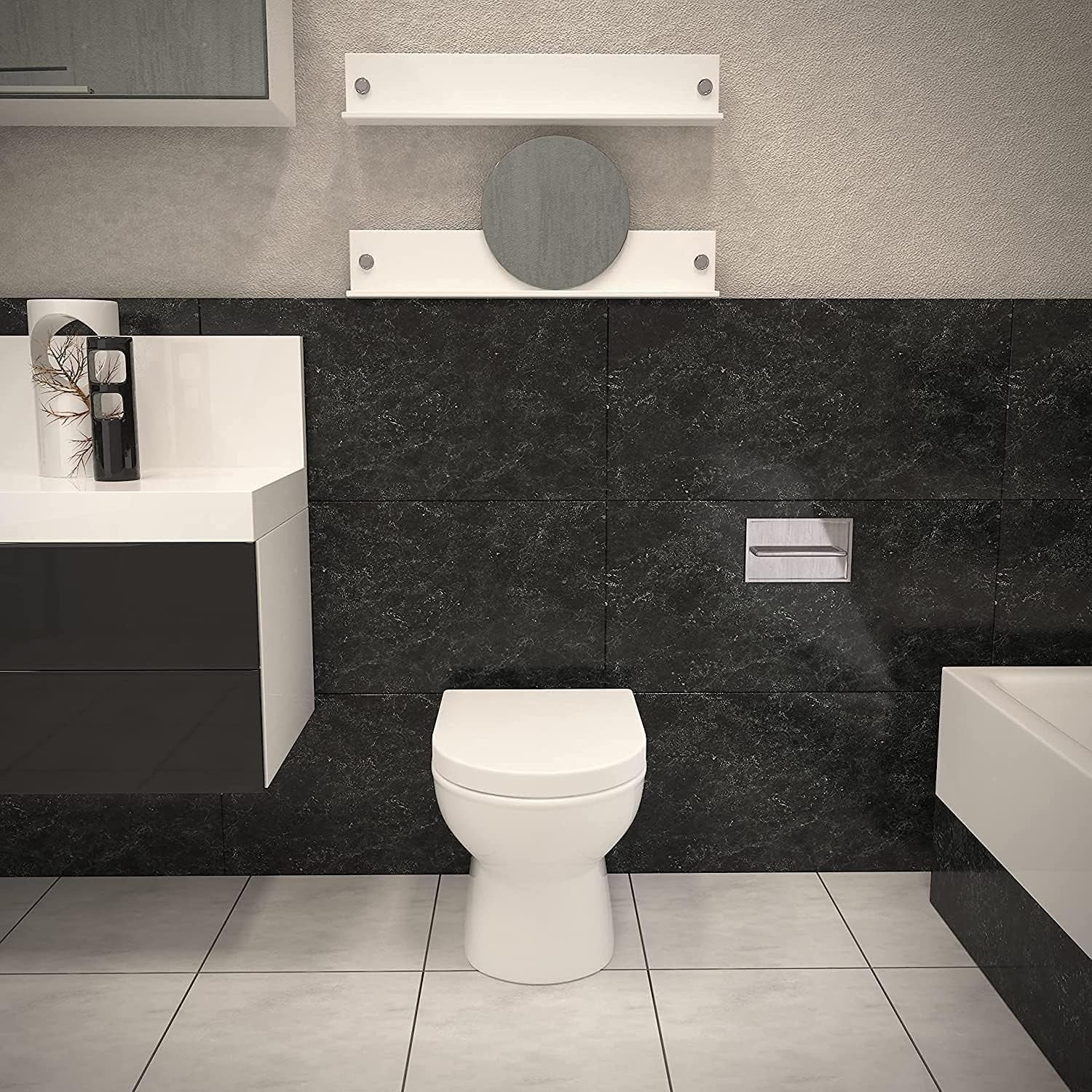D-Shape Toilet Seat Soft Close Quick Release UF Dual Fix Anti-Bacterial White
