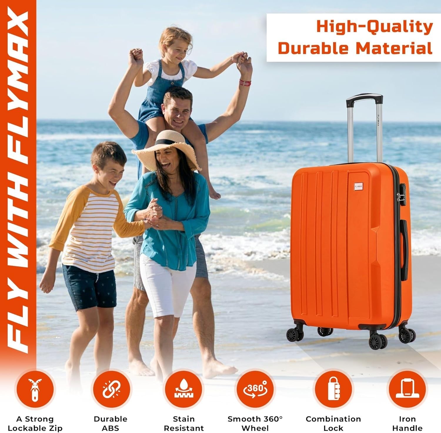 Cabin & Medium Travel Case Set 2pc ABS Hard Shell Spinner Luggage