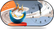 Modern Oval Art Wall Clock Large Display Silent Decor for Home Office