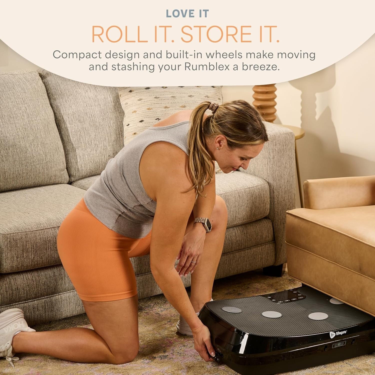 Black 4D Vibration Plate Exercise Machine Triple Motor Full Body Workout