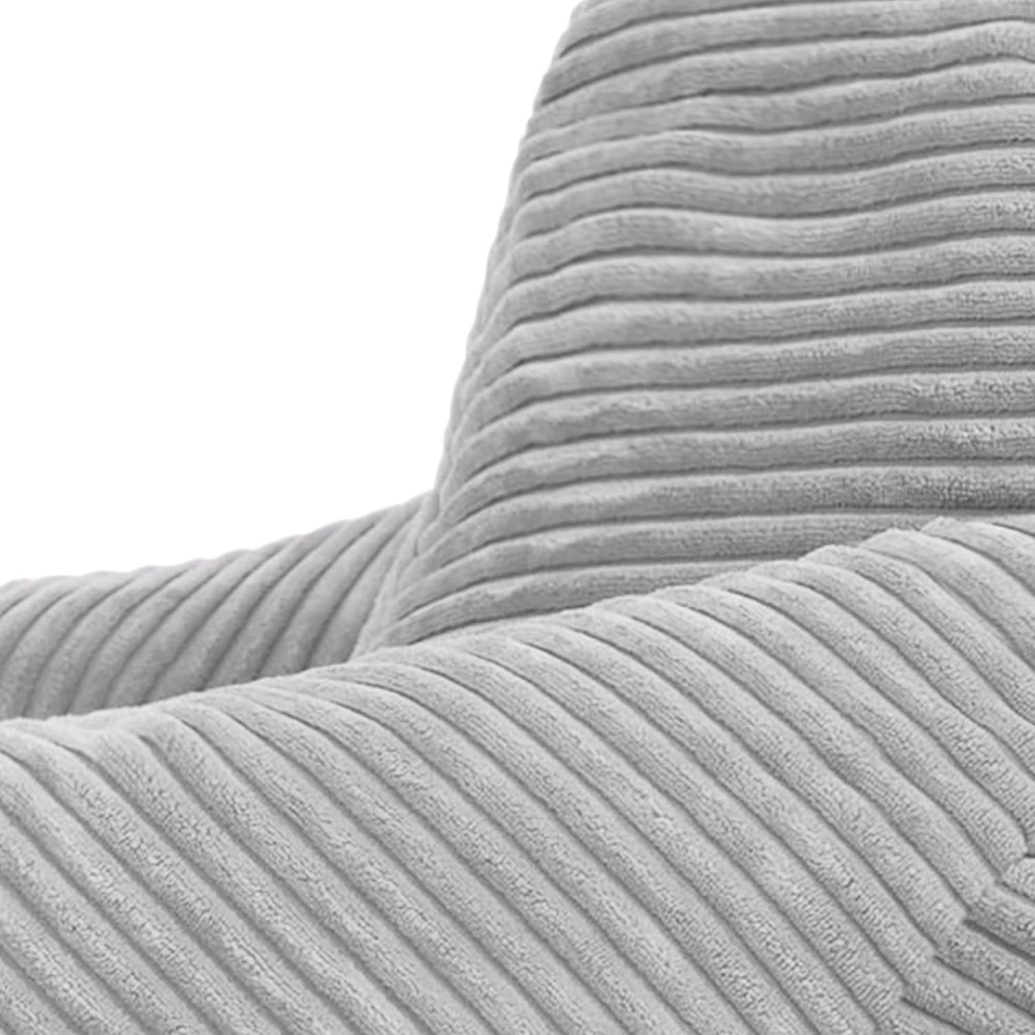 Grey Kids Bean Bag Chair Soft Cord Recliner Seat for Bedroom Lounge Playroom