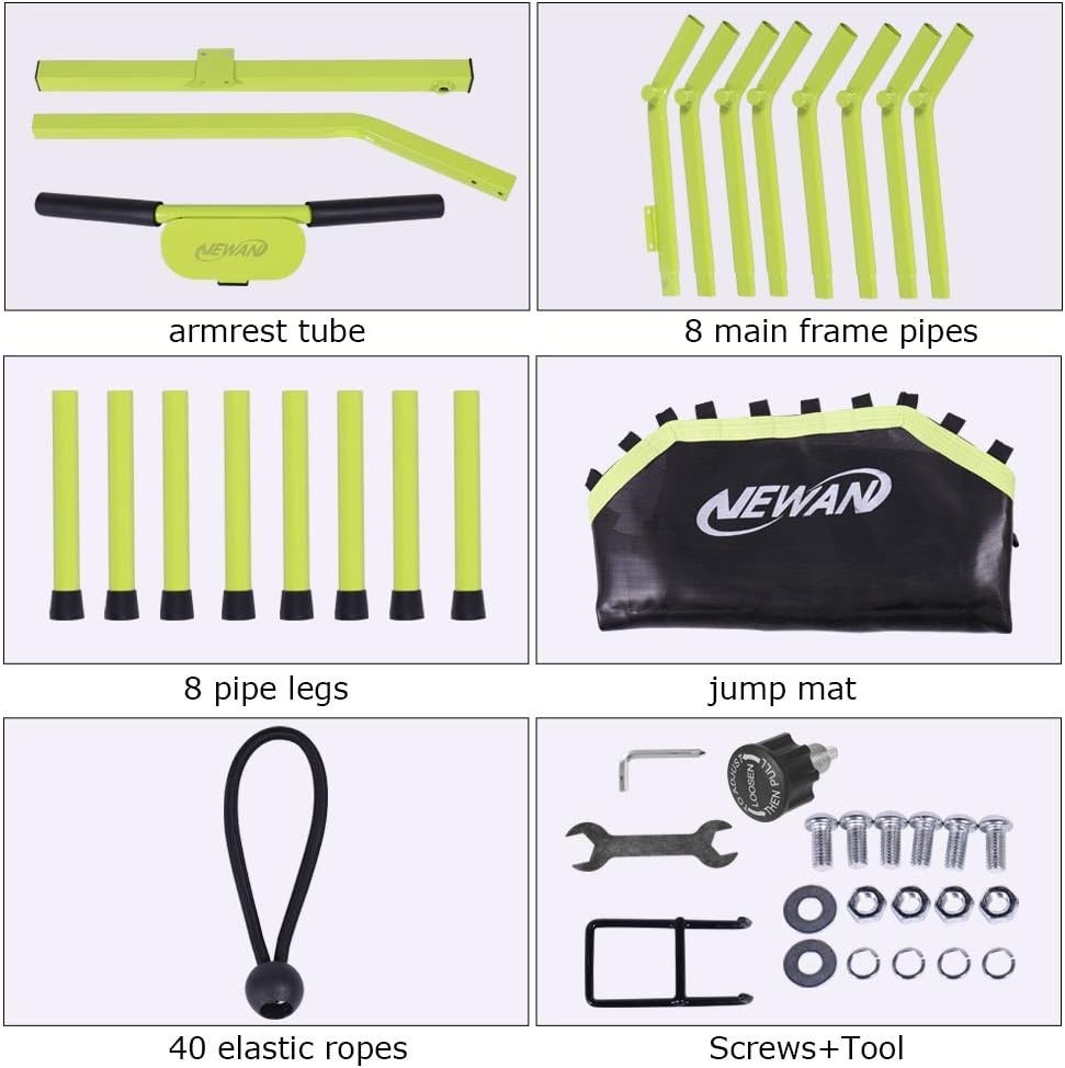 48in Silent Bungee Fitness Rebounder Adjustable Handle Heavy Duty
