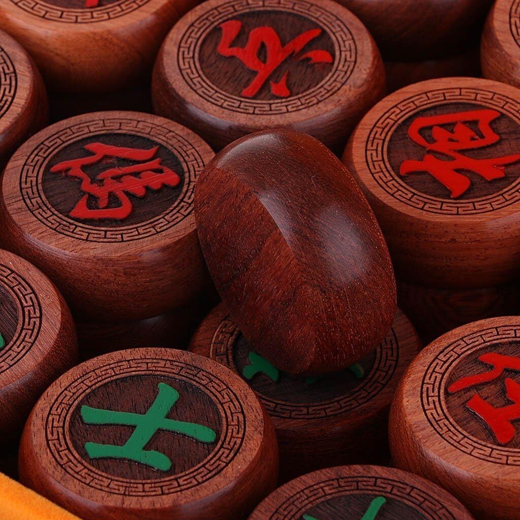PU Case Chinese Chess Travel Set Wooden Xiangqi Classic Board Game