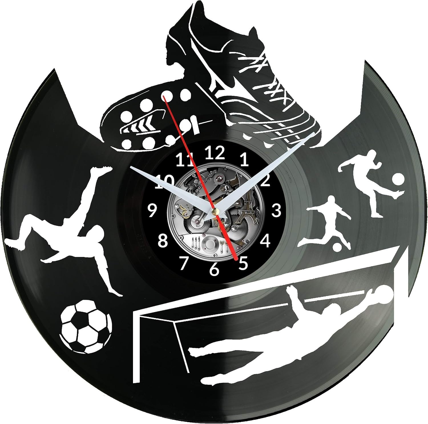 Football Wall Clock – Silent Non-Ticking Vinyl Sports Room Decor Gift for Him