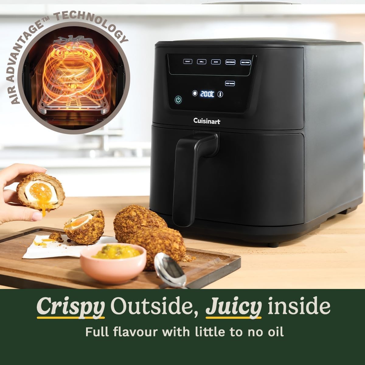 XL 7.6L Air Fryer PFAS Free 7 Functions Digital Touch Slim Dishwasher Safe