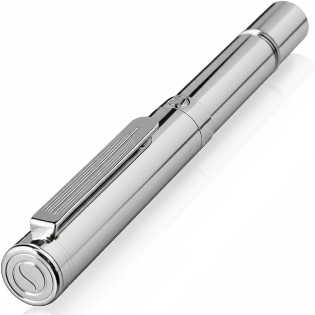 EDC Silver Rollerball Pen Silver Chrome Medium Pocket Pen Model